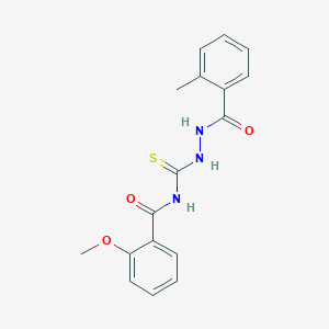 molecular formula C17H17N3O3S B4132775 2-methoxy-N-{[2-(2-methylbenzoyl)hydrazino]carbonothioyl}benzamide 