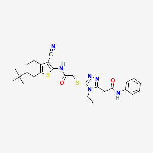 2-{[5-(2-anilino-2-oxoethyl)-4-ethyl-4H-1,2,4-triazol-3-yl]thio}-N-(6-tert-butyl-3-cyano-4,5,6,7-tetrahydro-1-benzothien-2-yl)acetamide