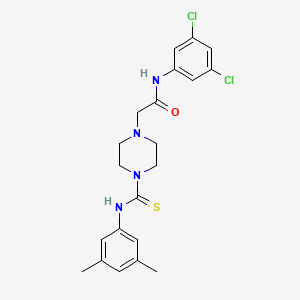 molecular formula C21H24Cl2N4OS B4132796 N-(3,5-dichlorophenyl)-2-(4-{[(3,5-dimethylphenyl)amino]carbonothioyl}-1-piperazinyl)acetamide 