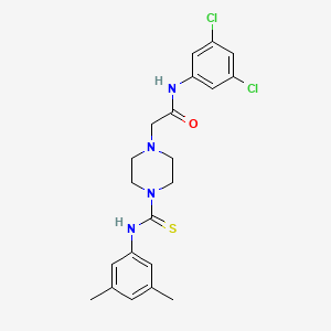 molecular formula C21H24Cl2N4OS B4132796 N-(3,5-DICHLOROPHENYL)-2-{4-[(3,5-DIMETHYLANILINO)CARBOTHIOYL]PIPERAZINO}ACETAMIDE 