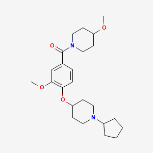 molecular formula C24H36N2O4 B4132816 1-cyclopentyl-4-{2-methoxy-4-[(4-methoxy-1-piperidinyl)carbonyl]phenoxy}piperidine 