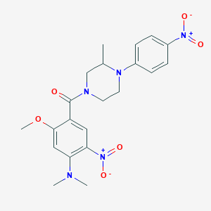 4-{4-(Dimethylamino)-5-nitro-2-methoxybenzoyl}-1-{4-nitrophenyl}-2-methylpiperazine