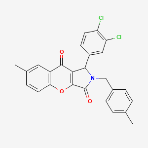 molecular formula C26H19Cl2NO3 B4132821 1-(3,4-dichlorophenyl)-7-methyl-2-(4-methylbenzyl)-1,2-dihydrochromeno[2,3-c]pyrrole-3,9-dione 