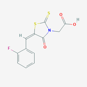 molecular formula C12H8FNO3S2 B413287 [5-(2-Fluoro-benzylidene)-4-oxo-2-thioxo-thiazolidin-3-yl]-acetic acid 