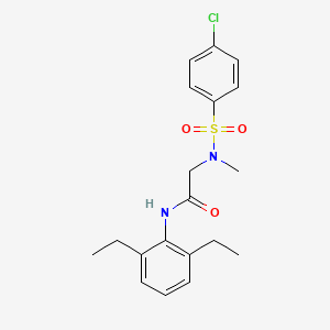 molecular formula C19H23ClN2O3S B4132879 N~2~-[(4-chlorophenyl)sulfonyl]-N~1~-(2,6-diethylphenyl)-N~2~-methylglycinamide 