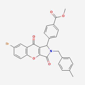 molecular formula C27H20BrNO5 B4132893 methyl 4-[7-bromo-2-(4-methylbenzyl)-3,9-dioxo-1,2,3,9-tetrahydrochromeno[2,3-c]pyrrol-1-yl]benzoate 