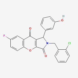 molecular formula C24H15ClFNO4 B4132907 2-(2-chlorobenzyl)-7-fluoro-1-(3-hydroxyphenyl)-1,2-dihydrochromeno[2,3-c]pyrrole-3,9-dione 