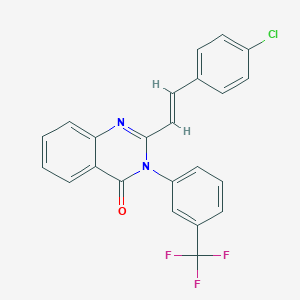 molecular formula C23H14ClF3N2O B413291 2-[2-(4-chlorophenyl)vinyl]-3-[3-(trifluoromethyl)phenyl]-4(3H)-quinazolinone 