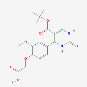 molecular formula C19H24N2O7 B4132913 {4-[5-(tert-butoxycarbonyl)-6-methyl-2-oxo-1,2,3,4-tetrahydro-4-pyrimidinyl]-2-methoxyphenoxy}acetic acid 