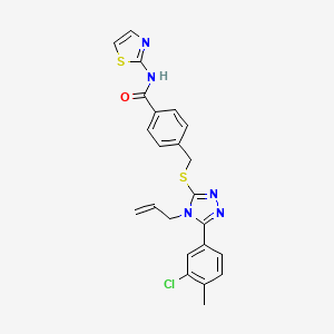 molecular formula C23H20ClN5OS2 B4132916 4-({[4-allyl-5-(3-chloro-4-methylphenyl)-4H-1,2,4-triazol-3-yl]thio}methyl)-N-1,3-thiazol-2-ylbenzamide 
