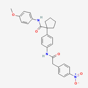 molecular formula C27H27N3O5 B4132920 N-(4-methoxyphenyl)-1-(4-{[(4-nitrophenyl)acetyl]amino}phenyl)cyclopentanecarboxamide 