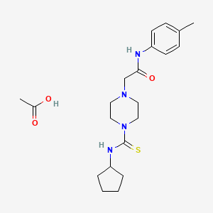 molecular formula C21H32N4O3S B4132936 2-{4-[(cyclopentylamino)carbonothioyl]-1-piperazinyl}-N-(4-methylphenyl)acetamide acetate 