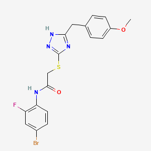 molecular formula C18H16BrFN4O2S B4132955 N-(4-bromo-2-fluorophenyl)-2-{[5-(4-methoxybenzyl)-4H-1,2,4-triazol-3-yl]thio}acetamide 