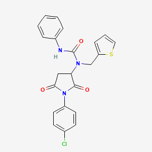 molecular formula C22H18ClN3O3S B4132963 N-[1-(4-chlorophenyl)-2,5-dioxo-3-pyrrolidinyl]-N'-phenyl-N-(2-thienylmethyl)urea 