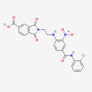 molecular formula C24H17ClN4O7 B4132971 2-{2-[(4-{[(2-chlorophenyl)amino]carbonyl}-2-nitrophenyl)amino]ethyl}-1,3-dioxo-5-isoindolinecarboxylic acid 