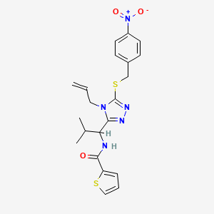 molecular formula C21H23N5O3S2 B4132975 N-(1-{4-allyl-5-[(4-nitrobenzyl)thio]-4H-1,2,4-triazol-3-yl}-2-methylpropyl)-2-thiophenecarboxamide 