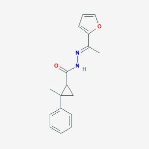molecular formula C17H18N2O2 B413298 N'-[1-(2-furyl)ethylidene]-2-methyl-2-phenylcyclopropanecarbohydrazide 