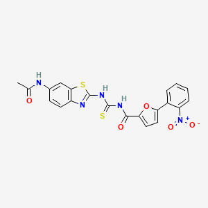 molecular formula C21H15N5O5S2 B4132987 N-({[6-(acetylamino)-1,3-benzothiazol-2-yl]amino}carbonothioyl)-5-(2-nitrophenyl)-2-furamide 