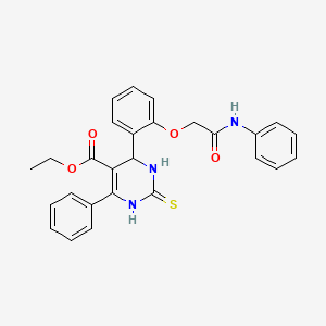 molecular formula C27H25N3O4S B4132996 ethyl 4-[2-(2-anilino-2-oxoethoxy)phenyl]-6-phenyl-2-thioxo-1,2,3,4-tetrahydro-5-pyrimidinecarboxylate 