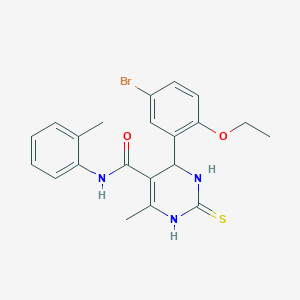 molecular formula C21H22BrN3O2S B4133001 6-(5-bromo-2-ethoxyphenyl)-2-mercapto-4-methyl-N-(2-methylphenyl)-1,6-dihydro-5-pyrimidinecarboxamide 
