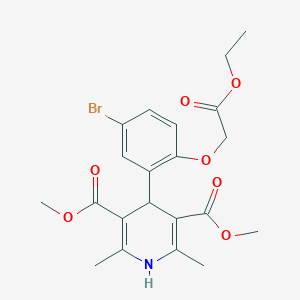 molecular formula C21H24BrNO7 B4133003 dimethyl 4-[5-bromo-2-(2-ethoxy-2-oxoethoxy)phenyl]-2,6-dimethyl-1,4-dihydro-3,5-pyridinedicarboxylate 