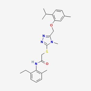 molecular formula C25H32N4O2S B4133022 N-(2-ethyl-6-methylphenyl)-2-({5-[(2-isopropyl-5-methylphenoxy)methyl]-4-methyl-4H-1,2,4-triazol-3-yl}thio)acetamide 