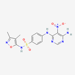 molecular formula C15H15N7O5S B4133029 4-[(6-amino-5-nitro-4-pyrimidinyl)amino]-N-(3,4-dimethyl-5-isoxazolyl)benzenesulfonamide 