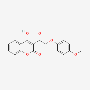 molecular formula C18H14O6 B4133033 4-hydroxy-3-[(4-methoxyphenoxy)acetyl]-2H-chromen-2-one 