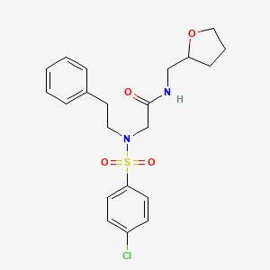 molecular formula C21H25ClN2O4S B4133043 N~2~-[(4-chlorophenyl)sulfonyl]-N~2~-(2-phenylethyl)-N~1~-(tetrahydro-2-furanylmethyl)glycinamide 