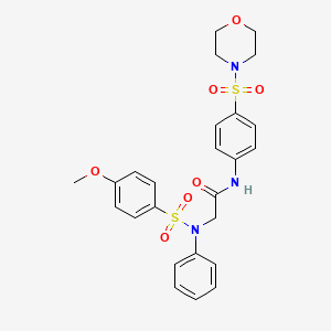 molecular formula C25H27N3O7S2 B4133047 N~2~-[(4-methoxyphenyl)sulfonyl]-N~1~-[4-(4-morpholinylsulfonyl)phenyl]-N~2~-phenylglycinamide 