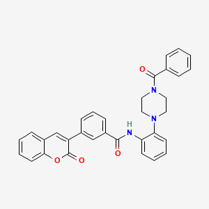 molecular formula C33H27N3O4 B4133057 N-[2-(4-benzoyl-1-piperazinyl)phenyl]-3-(2-oxo-2H-chromen-3-yl)benzamide 