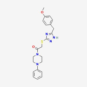 molecular formula C22H25N5O2S B4133058 1-({[5-(4-methoxybenzyl)-4H-1,2,4-triazol-3-yl]thio}acetyl)-4-phenylpiperazine 