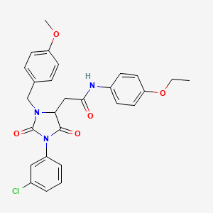 2-[1-(3-chlorophenyl)-3-(4-methoxybenzyl)-2,5-dioxo-4-imidazolidinyl]-N-(4-ethoxyphenyl)acetamide