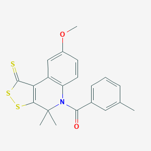 molecular formula C21H19NO2S3 B413307 8-methoxy-4,4-dimethyl-5-(3-methylbenzoyl)-4,5-dihydro-1H-[1,2]dithiolo[3,4-c]quinoline-1-thione CAS No. 330561-05-2
