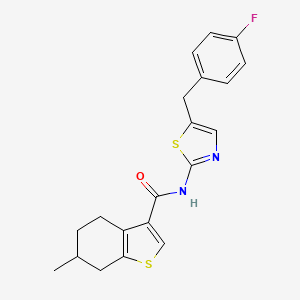 molecular formula C20H19FN2OS2 B4133080 N-[5-(4-fluorobenzyl)-1,3-thiazol-2-yl]-6-methyl-4,5,6,7-tetrahydro-1-benzothiophene-3-carboxamide 