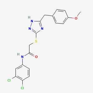 molecular formula C18H16Cl2N4O2S B4133097 N-(3,4-dichlorophenyl)-2-{[5-(4-methoxybenzyl)-4H-1,2,4-triazol-3-yl]thio}acetamide 