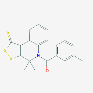 molecular formula C20H17NOS3 B413310 (4,4-dimethyl-1-thioxo-1,4-dihydro-5H-[1,2]dithiolo[3,4-c]quinolin-5-yl)(3-methylphenyl)methanone CAS No. 316359-38-3