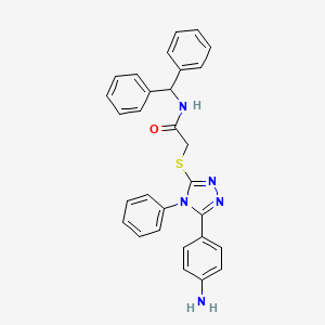 2-{[5-(4-aminophenyl)-4-phenyl-4H-1,2,4-triazol-3-yl]thio}-N-(diphenylmethyl)acetamide