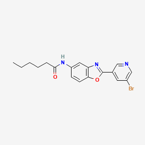 molecular formula C18H18BrN3O2 B4133111 N-[2-(5-bromo-3-pyridinyl)-1,3-benzoxazol-5-yl]hexanamide 