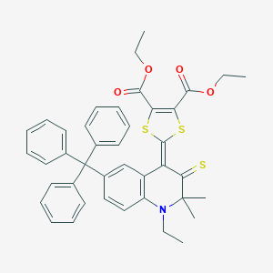 Diethyl 2-(1-ethyl-2,2-dimethyl-3-sulfanylidene-6-tritylquinolin-4-ylidene)-1,3-dithiole-4,5-dicarboxylate