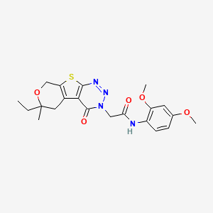 molecular formula C21H24N4O5S B4133162 N-(2,4-dimethoxyphenyl)-2-(6-ethyl-6-methyl-4-oxo-5,8-dihydro-4H-pyrano[4',3':4,5]thieno[2,3-d][1,2,3]triazin-3(6H)-yl)acetamide 