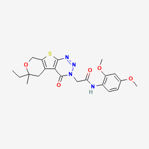 N-(2,4-dimethoxyphenyl)-2-(6-ethyl-6-methyl-4-oxo-5,8-dihydro-4H-pyrano[4',3':4,5]thieno[2,3-d][1,2,3]triazin-3(6H)-yl)acetamide