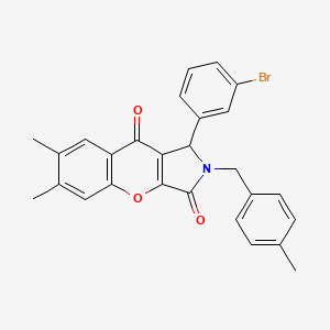 molecular formula C27H22BrNO3 B4133174 1-(3-bromophenyl)-6,7-dimethyl-2-(4-methylbenzyl)-1,2-dihydrochromeno[2,3-c]pyrrole-3,9-dione 