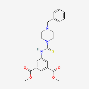 molecular formula C22H25N3O4S B4133182 dimethyl 5-{[(4-benzyl-1-piperazinyl)carbonothioyl]amino}isophthalate 