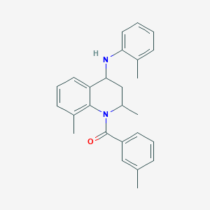molecular formula C26H28N2O B413320 {2,8-dimethyl-4-[(2-methylphenyl)amino]-3,4-dihydroquinolin-1(2H)-yl}(3-methylphenyl)methanone 