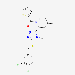 molecular formula C20H22Cl2N4OS2 B4133208 N-(1-{5-[(3,4-dichlorobenzyl)thio]-4-methyl-4H-1,2,4-triazol-3-yl}-3-methylbutyl)-2-thiophenecarboxamide 