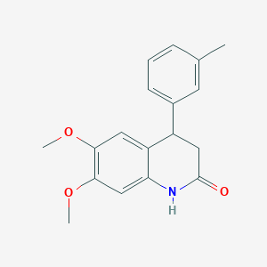 molecular formula C18H19NO3 B4133212 6,7-dimethoxy-4-(3-methylphenyl)-3,4-dihydro-2(1H)-quinolinone 
