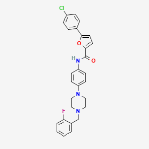 molecular formula C28H25ClFN3O2 B4133220 5-(4-chlorophenyl)-N-{4-[4-(2-fluorobenzyl)-1-piperazinyl]phenyl}-2-furamide 