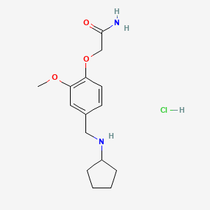 molecular formula C15H23ClN2O3 B4133237 2-{4-[(cyclopentylamino)methyl]-2-methoxyphenoxy}acetamide hydrochloride 