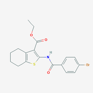 molecular formula C18H18BrNO3S B413325 Ethyl 2-[(4-bromobenzoyl)amino]-4,5,6,7-tetrahydro-1-benzothiophene-3-carboxylate CAS No. 119934-21-3